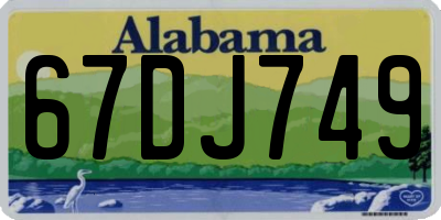 AL license plate 67DJ749