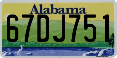 AL license plate 67DJ751