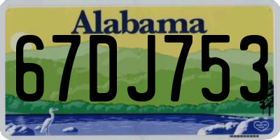 AL license plate 67DJ753