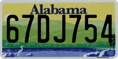 AL license plate 67DJ754