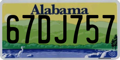 AL license plate 67DJ757