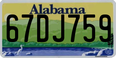 AL license plate 67DJ759