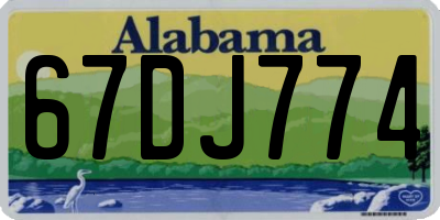 AL license plate 67DJ774