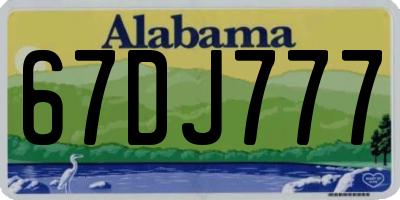 AL license plate 67DJ777