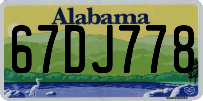 AL license plate 67DJ778