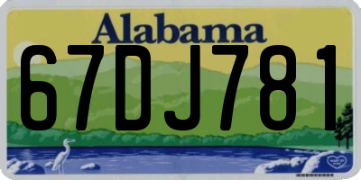 AL license plate 67DJ781