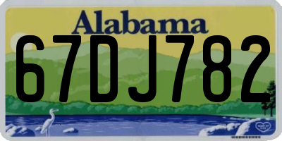 AL license plate 67DJ782