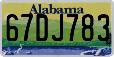 AL license plate 67DJ783