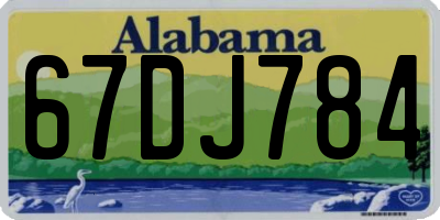 AL license plate 67DJ784
