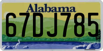 AL license plate 67DJ785