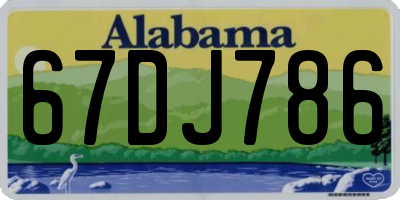AL license plate 67DJ786