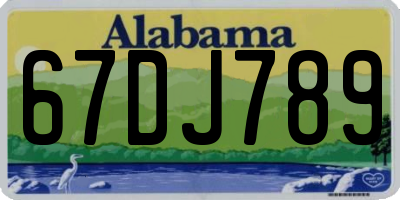 AL license plate 67DJ789