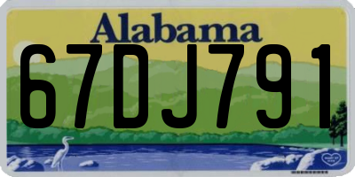 AL license plate 67DJ791