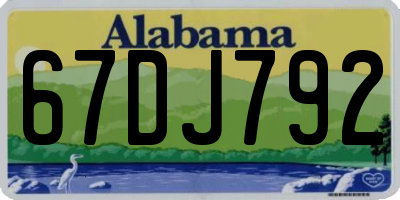 AL license plate 67DJ792