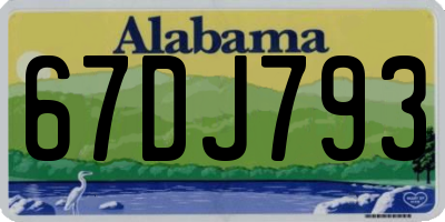 AL license plate 67DJ793