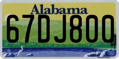 AL license plate 67DJ800