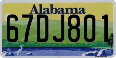 AL license plate 67DJ801