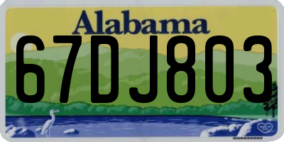 AL license plate 67DJ803