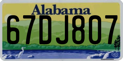 AL license plate 67DJ807