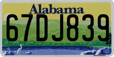 AL license plate 67DJ839