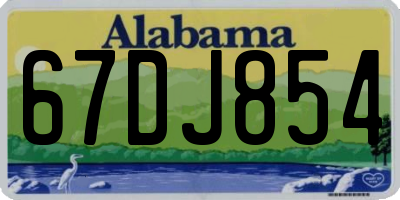 AL license plate 67DJ854