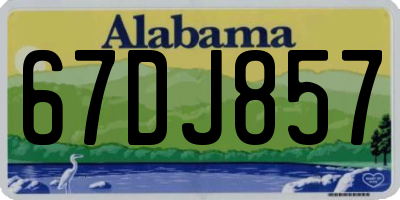 AL license plate 67DJ857