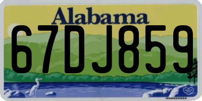AL license plate 67DJ859
