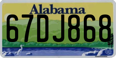 AL license plate 67DJ868