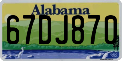 AL license plate 67DJ870
