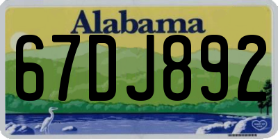 AL license plate 67DJ892
