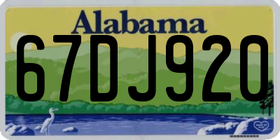 AL license plate 67DJ920