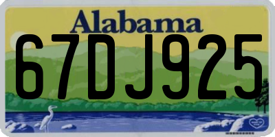 AL license plate 67DJ925