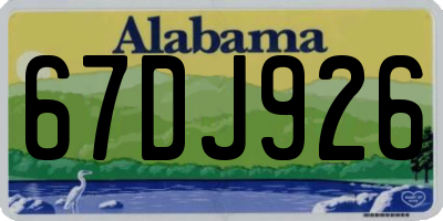 AL license plate 67DJ926