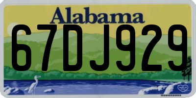 AL license plate 67DJ929