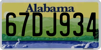 AL license plate 67DJ934