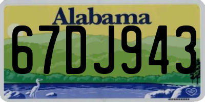 AL license plate 67DJ943