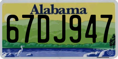 AL license plate 67DJ947