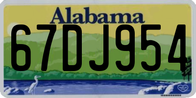 AL license plate 67DJ954