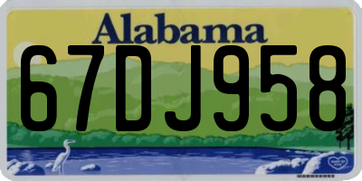 AL license plate 67DJ958