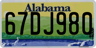AL license plate 67DJ980