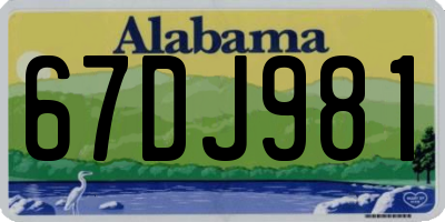 AL license plate 67DJ981