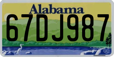 AL license plate 67DJ987