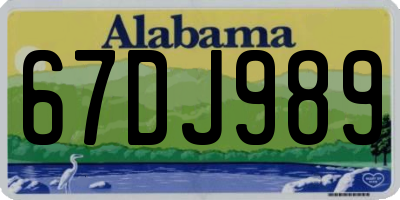 AL license plate 67DJ989