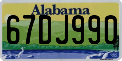 AL license plate 67DJ990