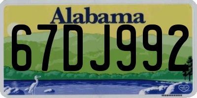 AL license plate 67DJ992