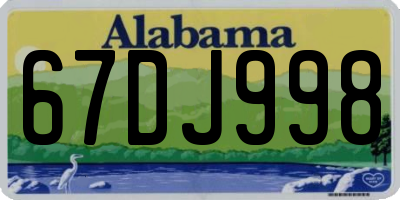 AL license plate 67DJ998