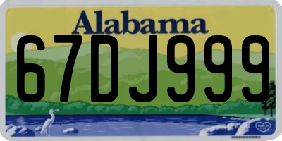 AL license plate 67DJ999