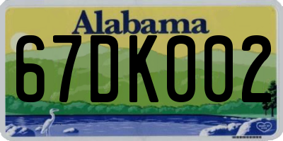AL license plate 67DK002