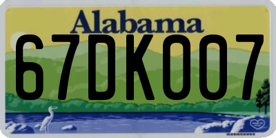 AL license plate 67DK007