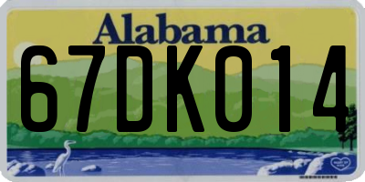 AL license plate 67DK014